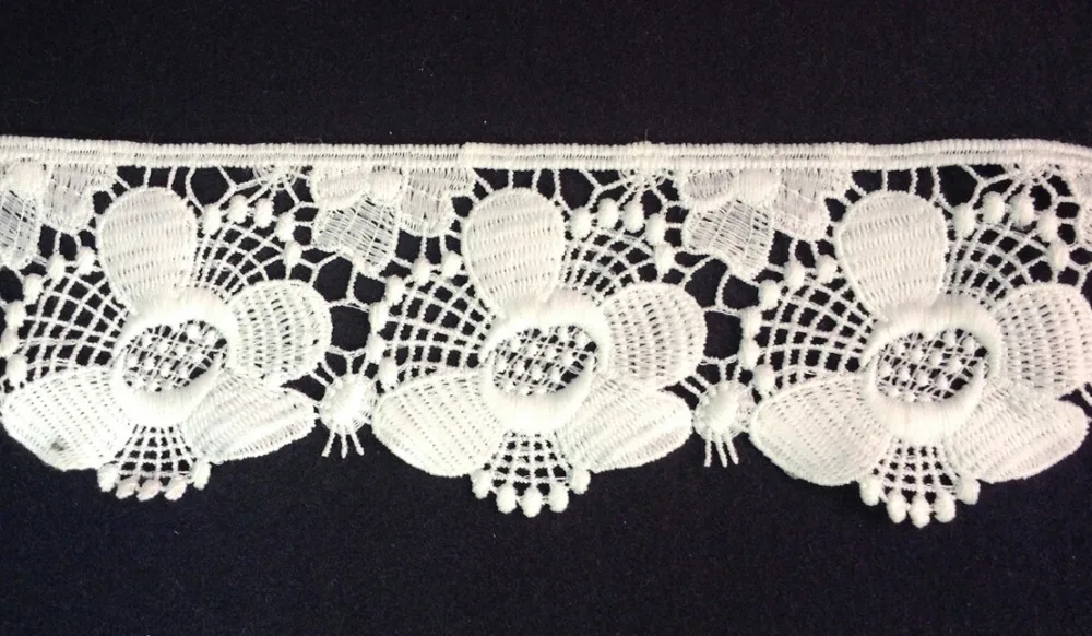 7cm wide milk fibre flower embroidery lace trim,Eco-Friendly soft touch flower lace trimmings XERYzx150422-21