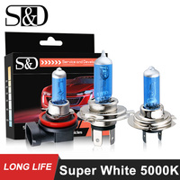 2Pcs H4 H11 H7 55W Halo gen Headlight Bulb 100W 12V H1 H3 9005 9006 9007 9004 HB3 HB4 HB5 Auto Fog Light White Car Lamp