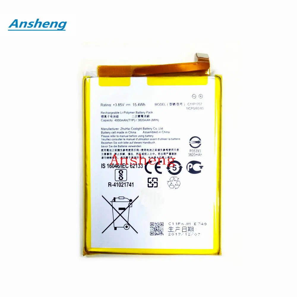 High Quality 4000mAh C11P1707 Battery For Asus Zenfone Max M1 ZB555KL X00PD Smart phone