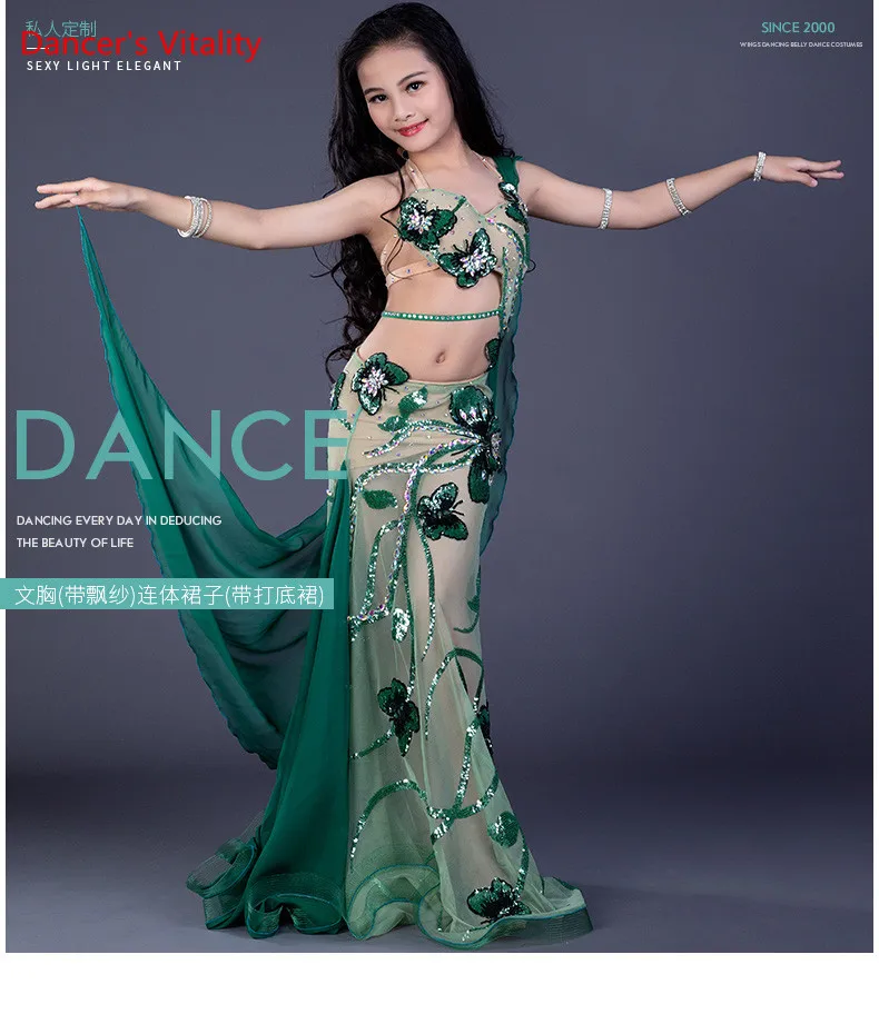 Custom Made Upscale Belly Dance for Children Costumes for kids/child/girls Sexy hand-made Belly Dancing Suits Clothes for Stage