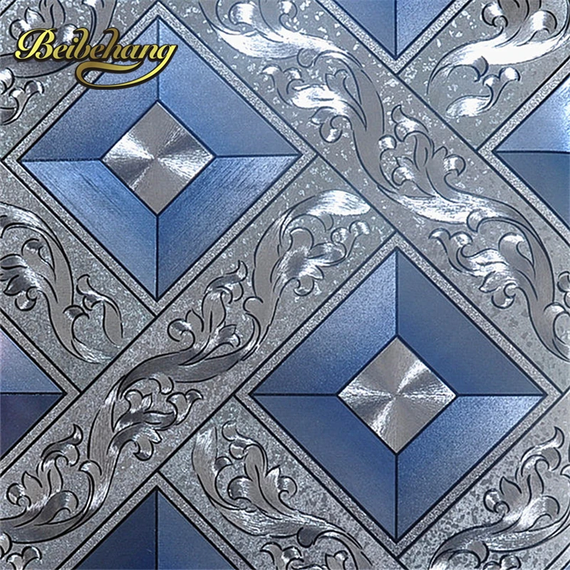 beibehang European KTV gold silver square papel de parede rolls TV background of wall paper 3d modern wallpaper for walls 3 d