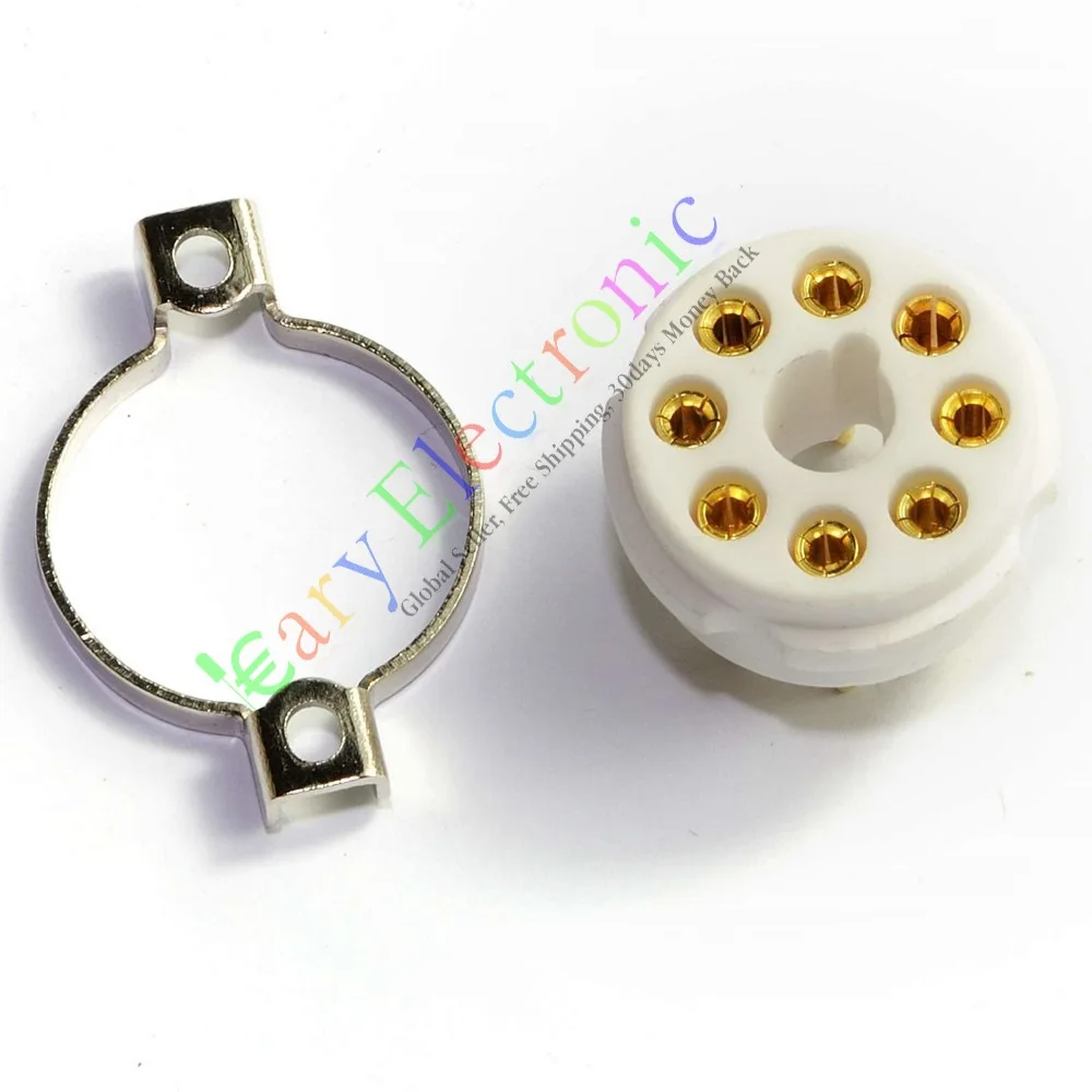 

Wholesale and retail 10pc GOLD 8pin Ceramic vacuum tube socket octal valve For KT88 EL34B 6550 audio free shipping