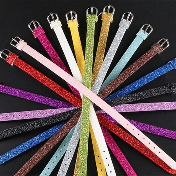 Free Shipping 50pcs 8MM Adjustable Glitter Powder Faux Leather Strap Wristband Bracelets,Fit Slide Letter /Slide Charms