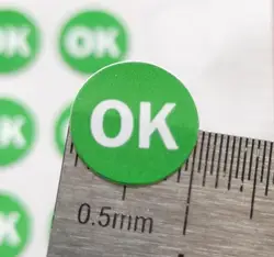 3000pcs 10mm OK Self-adhesive Gloss Paper Label Sticker Factory Product Quality Inspection Manufacture Procedure Control Tag