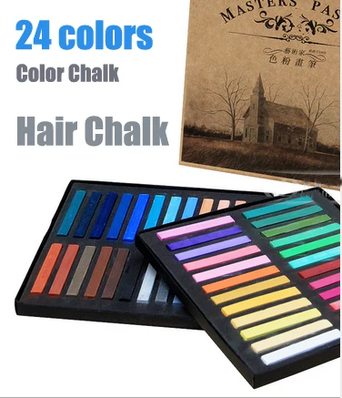 24 Colors Fashion Painting Chalk,Popular Color Hair Chalk,Painting color chalk hign Quality 24 Dye Hair Crayon for artist CH017