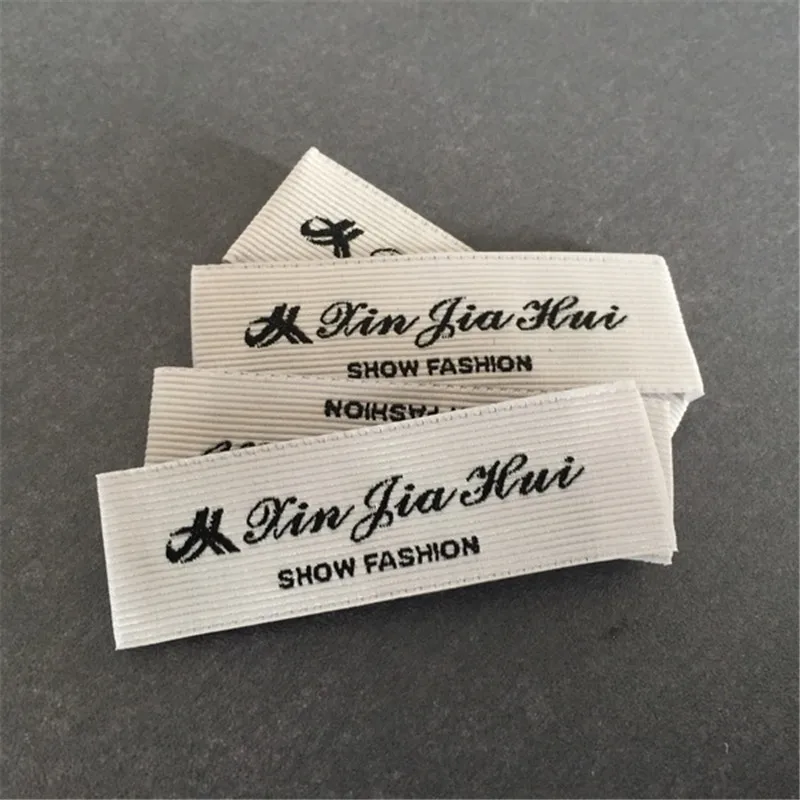 Custom Strip Background woven label Clothing main labels