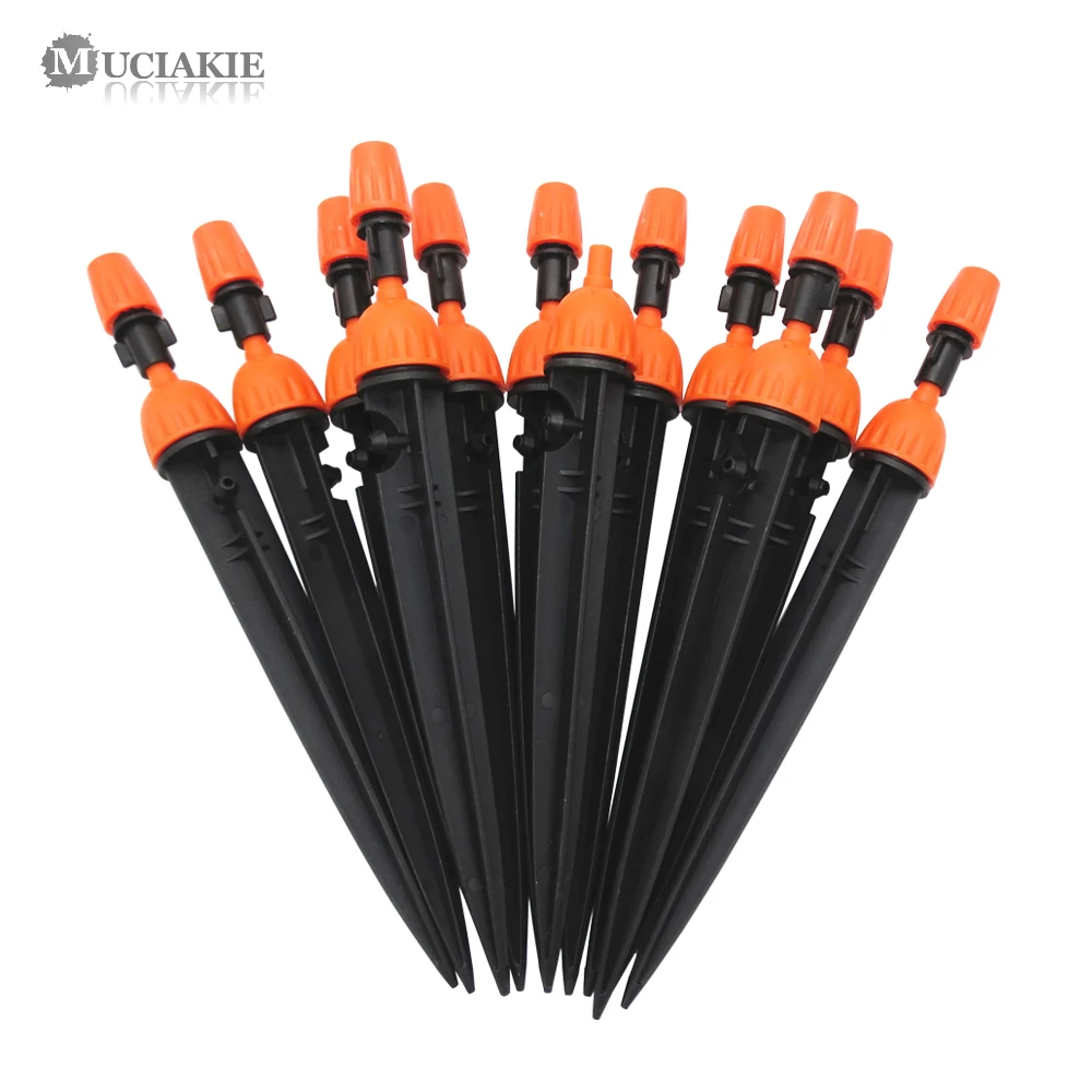 5PCS 8-Holes Garden Adjustable Sprinkers on Stake with Mist Nozzle Irrigation Sprinklers Multifunctional Spray Dripper Watering