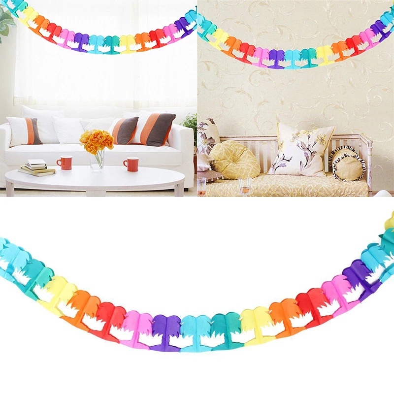 DIY 2.9M Palm Tree Garland Bunting Hawallan Event Beach Party Tropical Rainbow Decor