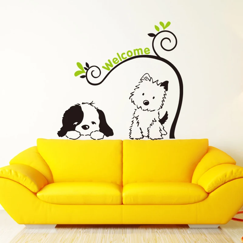 

Cartoon Dog Wall Sticker Removable Art Decals For Kids Room Home Decor Bedroom Background Decoration Cute Animals Mural