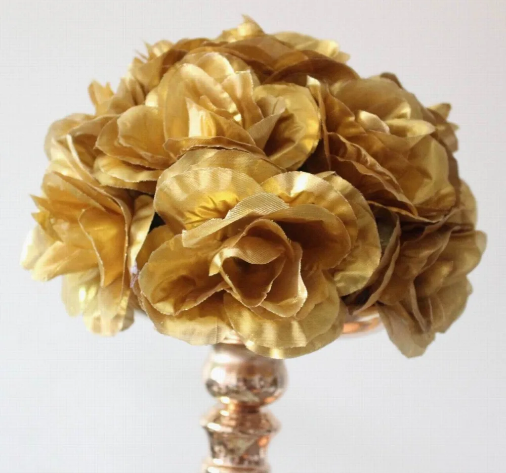 20cm wedding silk kissing ball decorations for the wedding GOLD-plastic inner,celebration flower ball,party decoration