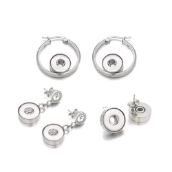 Hot Sale Interchangeable Earring 031 Stainless Steel Earring Fit 12mm Snap Button For Women Charms Design Earrings Jewelry Gift