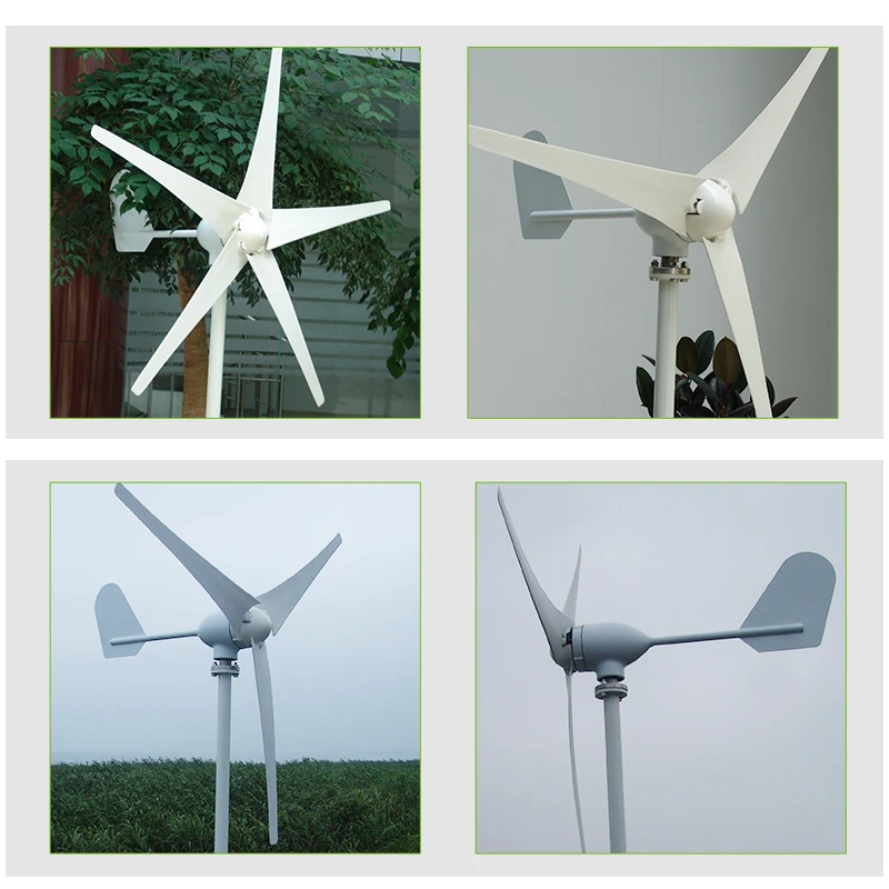 500W Wind Turbine Generator 24V 2.5m/s Low Wind Speed Start 3 blade 750mm windmill , with IP 67 charge controller