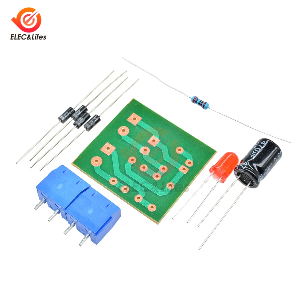 N4007 Full Wave สะพาน DIY ชุด AC To DC Converter ชิ้นส่วนอิเล็กทรอนิกส์ Suite