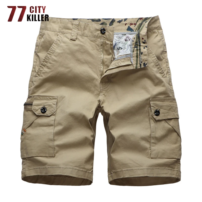 77City Killer Cargo Shorts Men 2020 Summer Military Multi-pocket Short Pants Combat Outwear Solid Fit Tactical Men Shorts 28-38