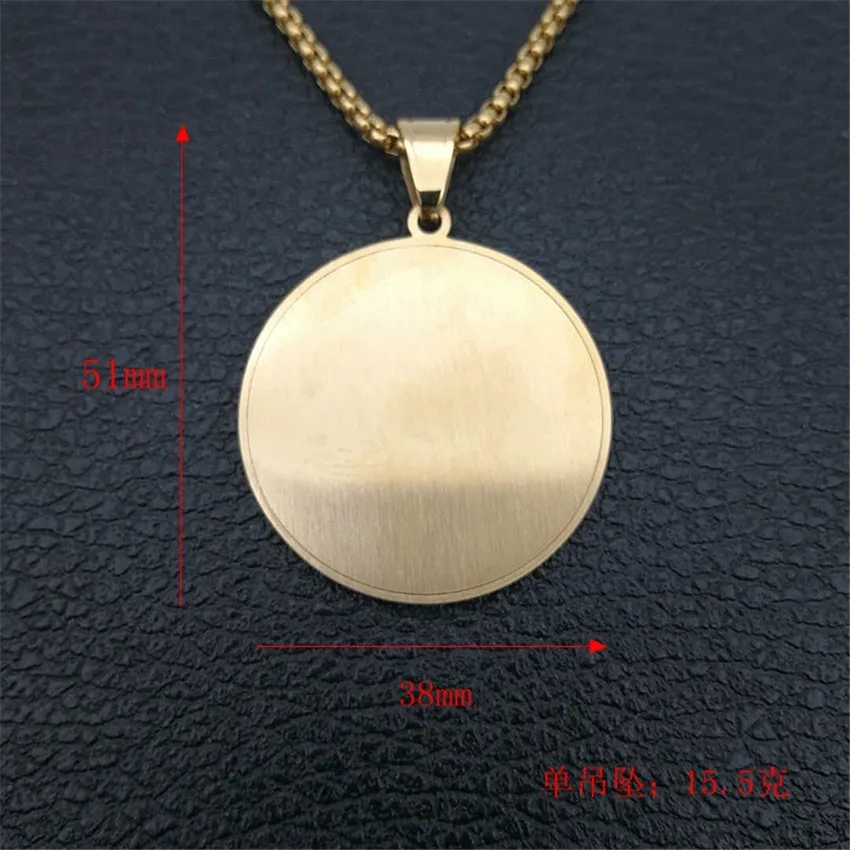 Punk Masonic Symbol Pendants Gold Color Stainless Steel Master Free Mason Round Necklace For Women/Men Fashion Jewelry Gift 2025