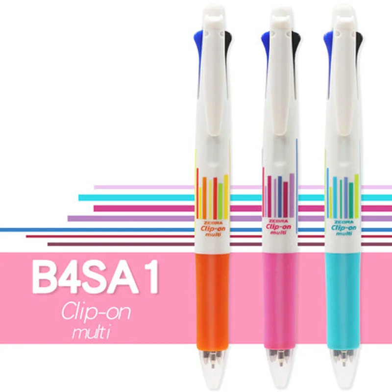 1 Pcs Limited Japanese B4SA1-A4 Striped Rod Multifunction 0.7 Four-color Ballpoint Pen +0.5 Automatic Pencil