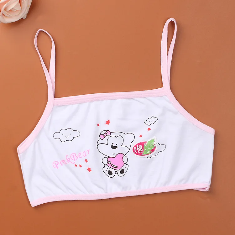 3PCS/LOTcotton young girls training bra 8-13 years old children bras Condole belt vest kids bra camisole for child