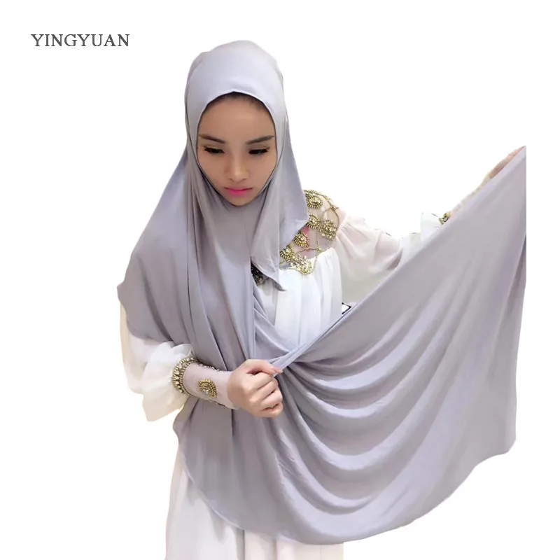 180*70cm Cotton Women Hijabs Ladies Simple Solid Long Shawl Head Scarf Female Daily Wrap Hijab Plain Muslim Fashion Headscarf