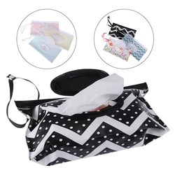 Eco-friendly Easy-carry Wet Wipes Bag Snap Strap Wipes Container Clamshell Cosmetic Pouch Clutch Cleaning Wipes Case