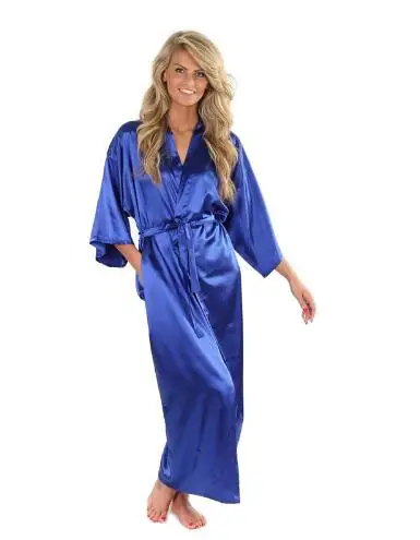 Women Silk Satin Long Wedding Bride Bridesmaid Robe Kimono Robe Feminino Bath Robe Large Size XXXL Peignoir Femme Sexy Bathrobe