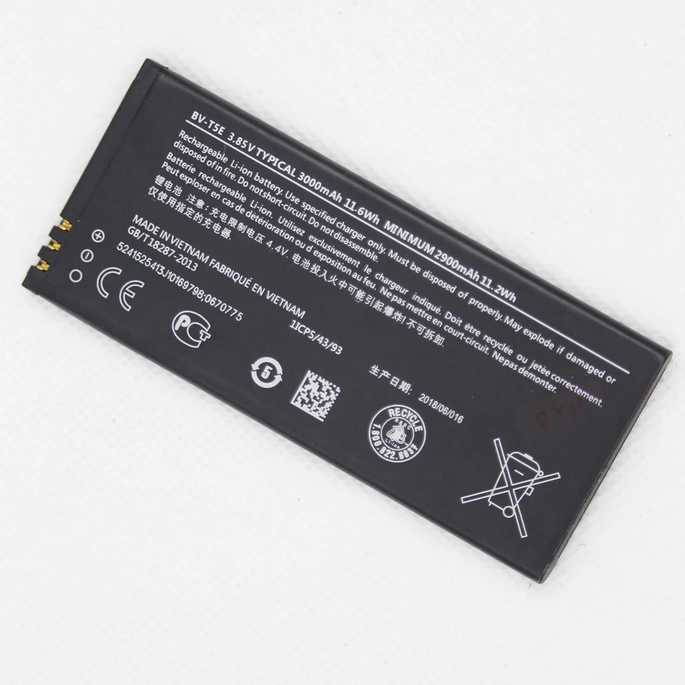 5pcs/lot 3000mAh BV-T5E battery for Microsoft Nokia Lumia 950 RM-1104 RM-1106 RM-110 BVT5E BV T5E Mobile phone battery