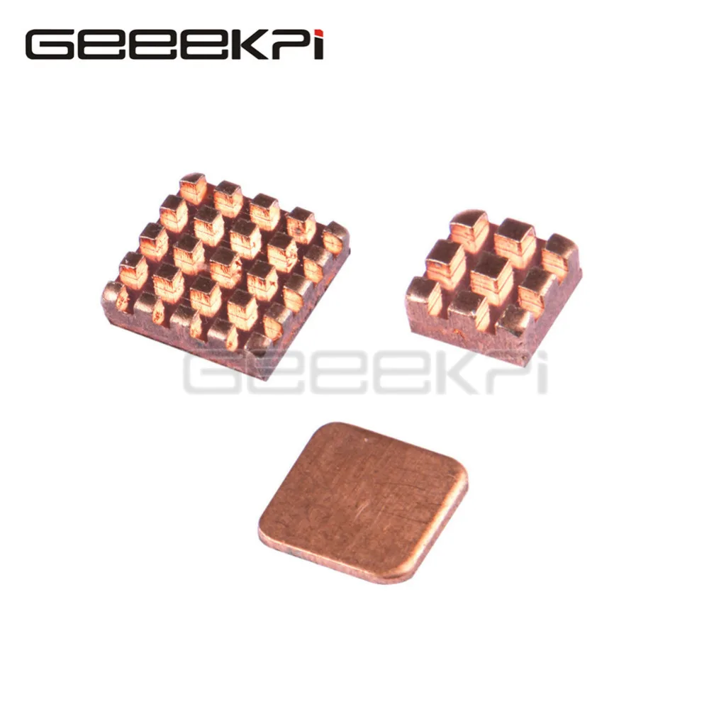 

GeeekPi 3pcs Pure Copper Heat Sinks Set 3 pieces Heatsinks Cooling Kit for Raspberry Pi 3 Model B / B Plus / B+