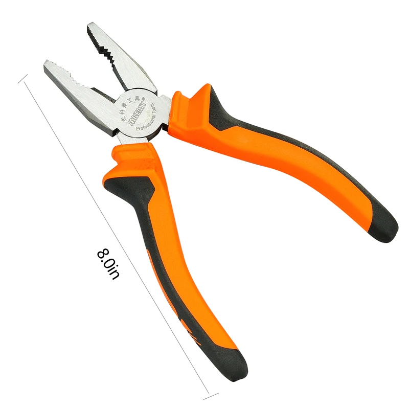 JAKEMY – Pince coupante pour câble de 8 pouces, acier au Chrome Vanadium, Pince à nez plat, Pince Pinze pour électricien, outils à main
