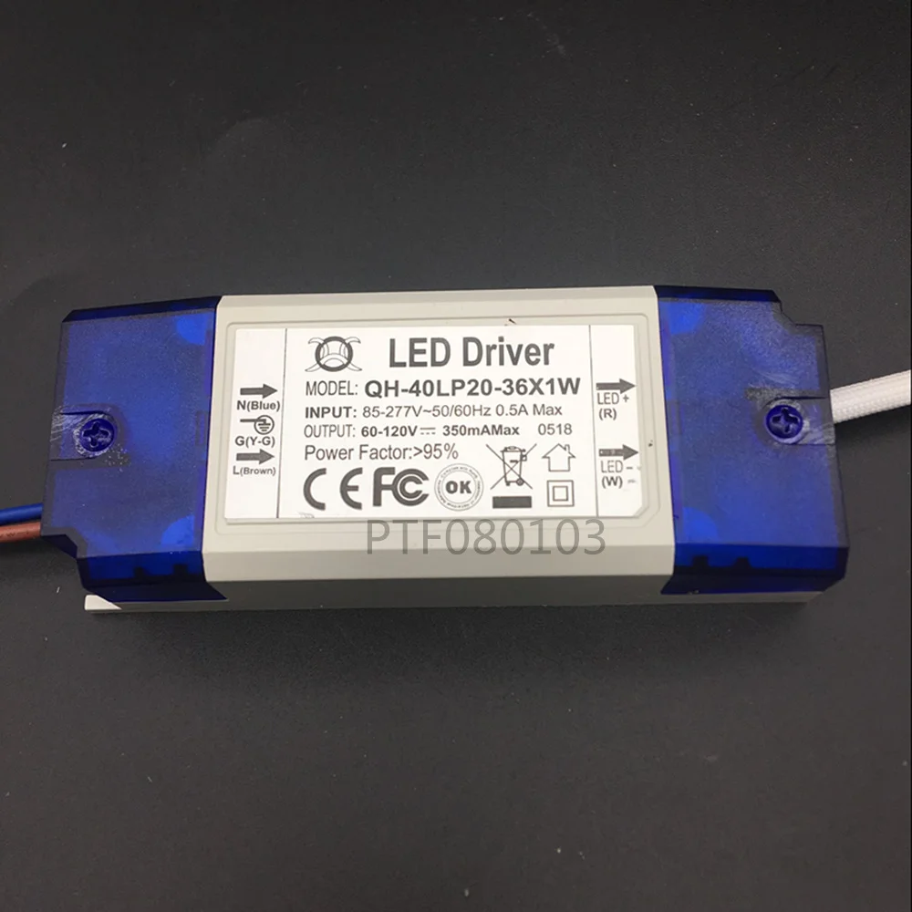 

20W 30W 40W LED Driver 20-36x1W 350mA DC60-120V High Power LED Powr Supply For Floodlight