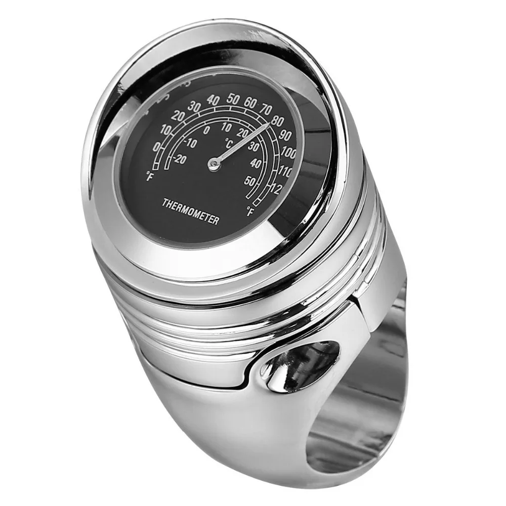 

Motorcycle Chrome Universal 1 1/4" 1.25" Handlebar Thermometer Temperature Gauge For Harley Cruiser Custom Chopper