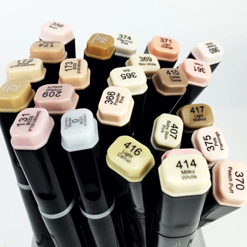 Finecolour EF102 Double-headed แปรงนุ่ม Professional Sketch Drawing Art Markers ปากกา