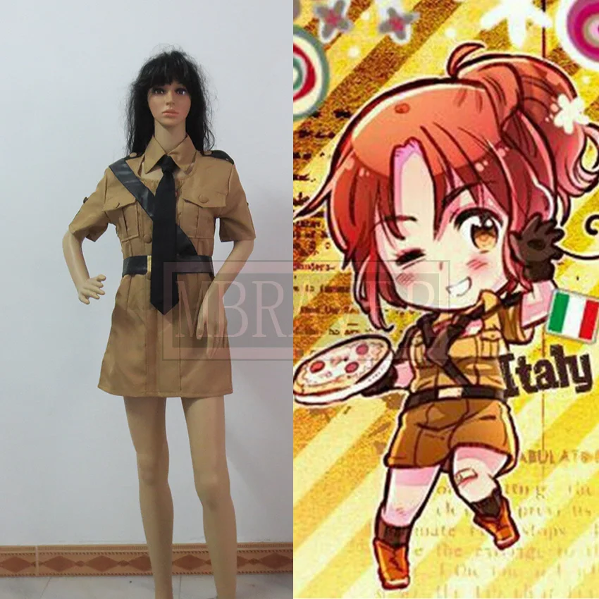 

New Arrival Hot Cartoon APH Axis Powers Hetalia Cosplay Costumes Italy Female Uniform Cosplay