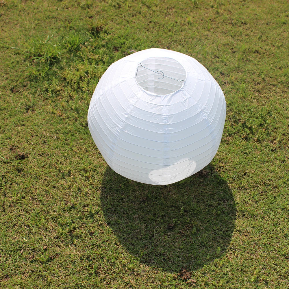 10 Piece 6-16 Inch White and Colorful Round Paper Lantern For Wedding and Private Party Decoration Hanging Paper Ball