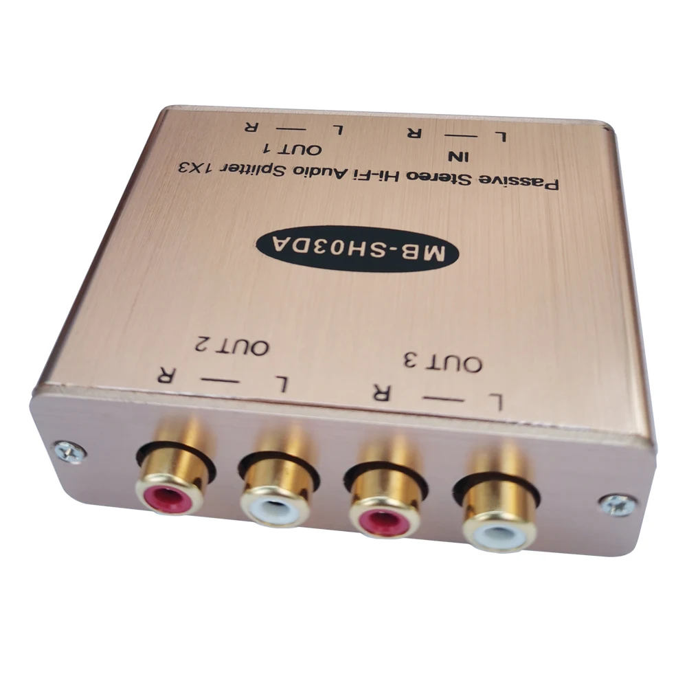 Muxboxs Stereo Geluid Distributeur Passieve Rca Audio Splitter 1-In-3-Out Met Isolatie Uitgang