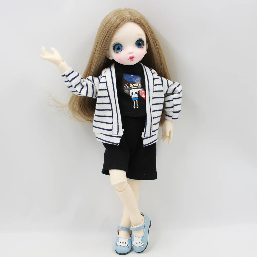 

DBS Clothes for 1/6 BJD A set of Cool outfit Black T-shirt and Pants with stripe Coat cool boy style Blyth ICY NEO