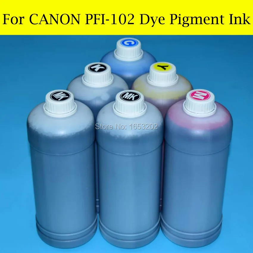 6 Liter Refill Ink For Canon PFI-102 PFI-104 For Canon iPF650 iPF655 iPF750 iPF755 iPF760 iPF765 iPF765MFP Printer