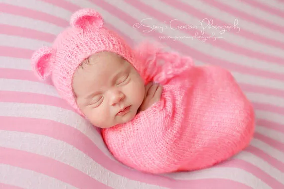 Sac de couchage réglable en tricot pour bébé, avec bonnet, vêtements tricotés à la main, vêtements de photographie pour nouveau-né, nouvelle collection