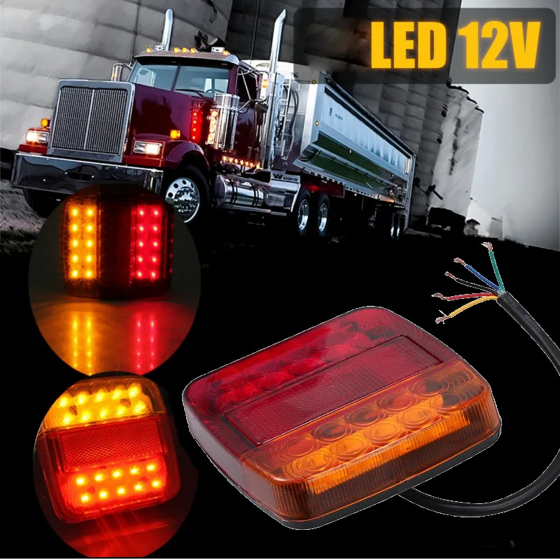 2Pcs 12V per Kamaz Camion Rimorchio Uaz 26LED Fanale Posteriore Coda Posteriore Luce di Segnale di Girata Del Freno 6LED Numero di Targa lampada Della Luce Barca Pick-Up