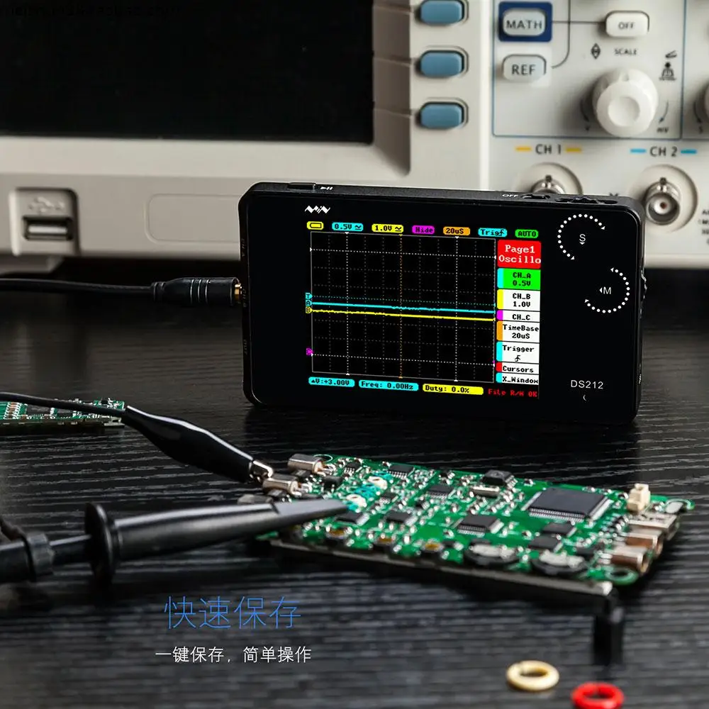 Mini Digital Oscilloscope 2-channel Oscilloscope USB Interface Full Color TFT Display 8MB Memory Storage 1MHz 10MSa/s