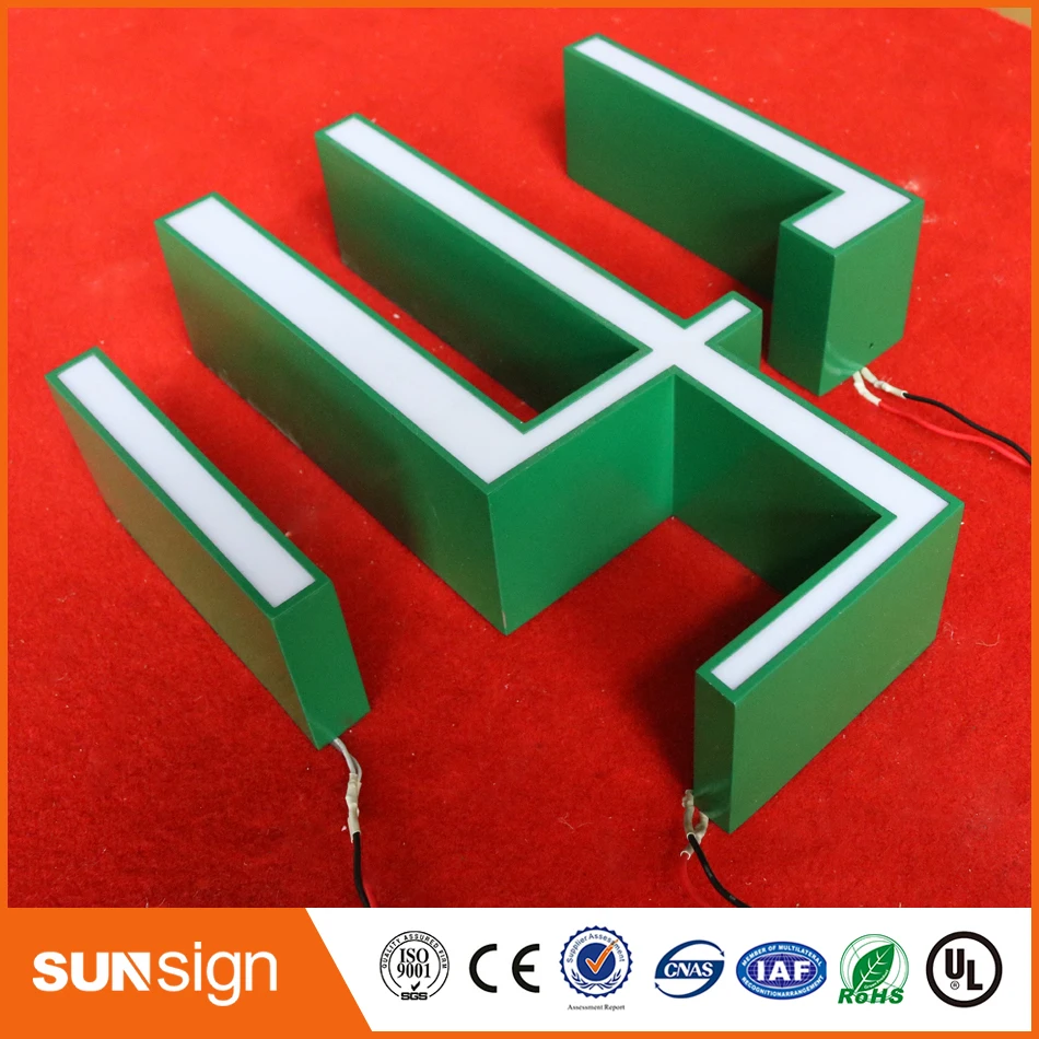 Letras de acrílico de led de dupla face