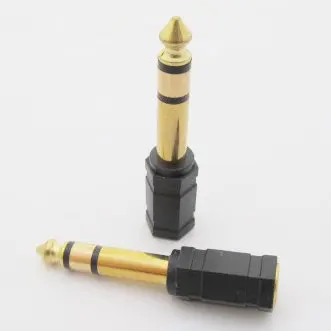 Free shipping Head Stereo 6.35 male to 3.5 Jack Audio Adapter 100Qty