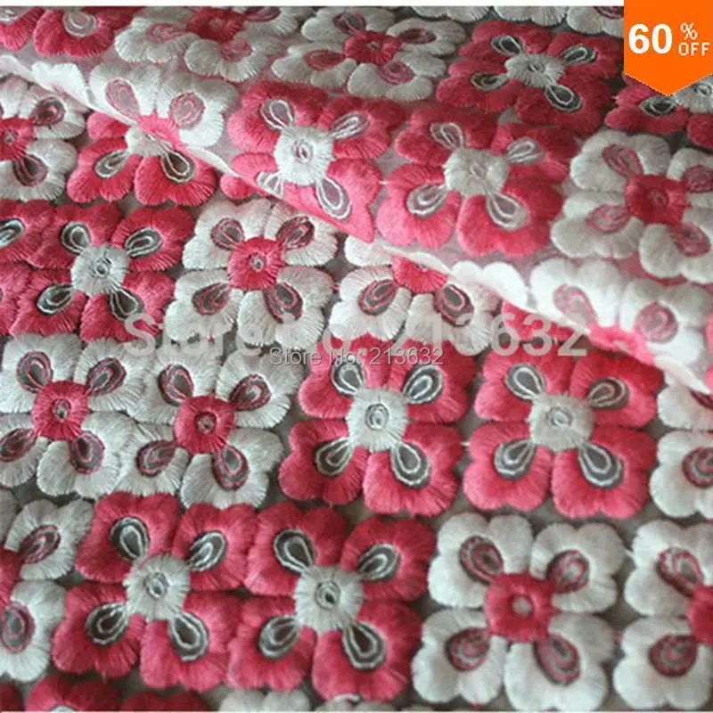 PQYY115  All the silver light of water soluble polyester filament fabric lace heavy stereo flower fan sequins embroidery cloth