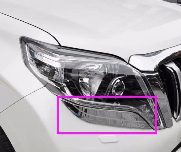 

Chrome Front Head Light Lamp Eyelid Cover Trims For Toyota Prado FJ150 2014 2015