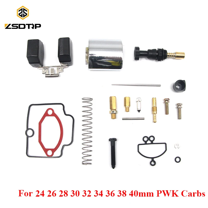 Zsdtrp-1 conjunto de carburadores para motocicleta pwk, kits de reparo reconstrução carb com jatos de reposição, 24/26/28/30/32/34/36/38/40mm