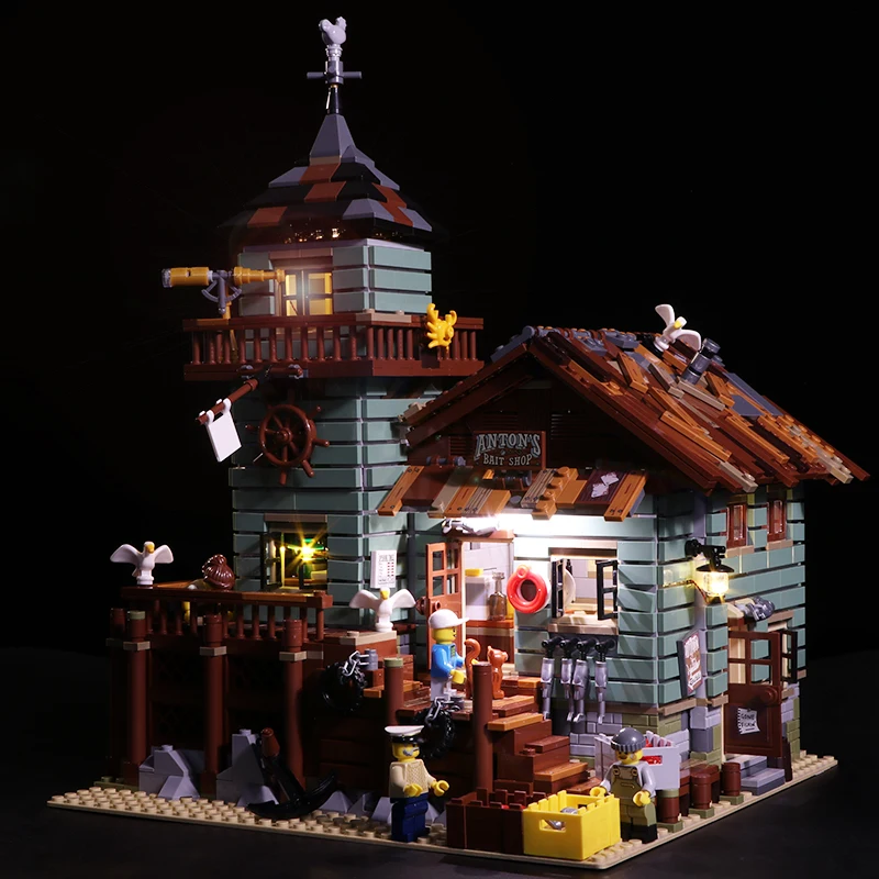 Led Light Set For Lego 21310 Building Blocks Creator City Street Compatible 16050 Old Fishing Store(Only light with Battery box)