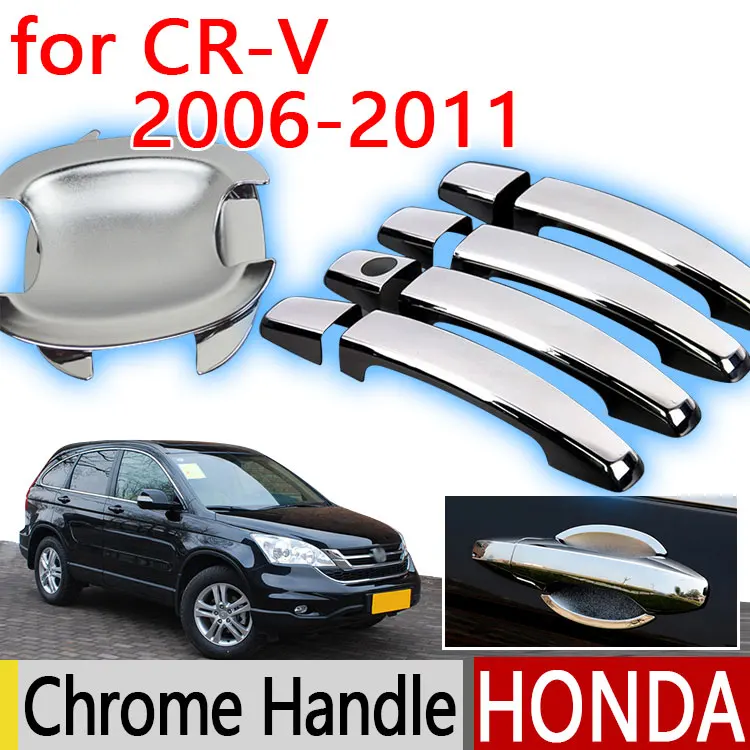 

Hot Sale For Honda CRV CR-V 2007-2011 Accessories Chrome Door Handle 2007 2008 2009 2010 Car Covers Stickers Car Styling