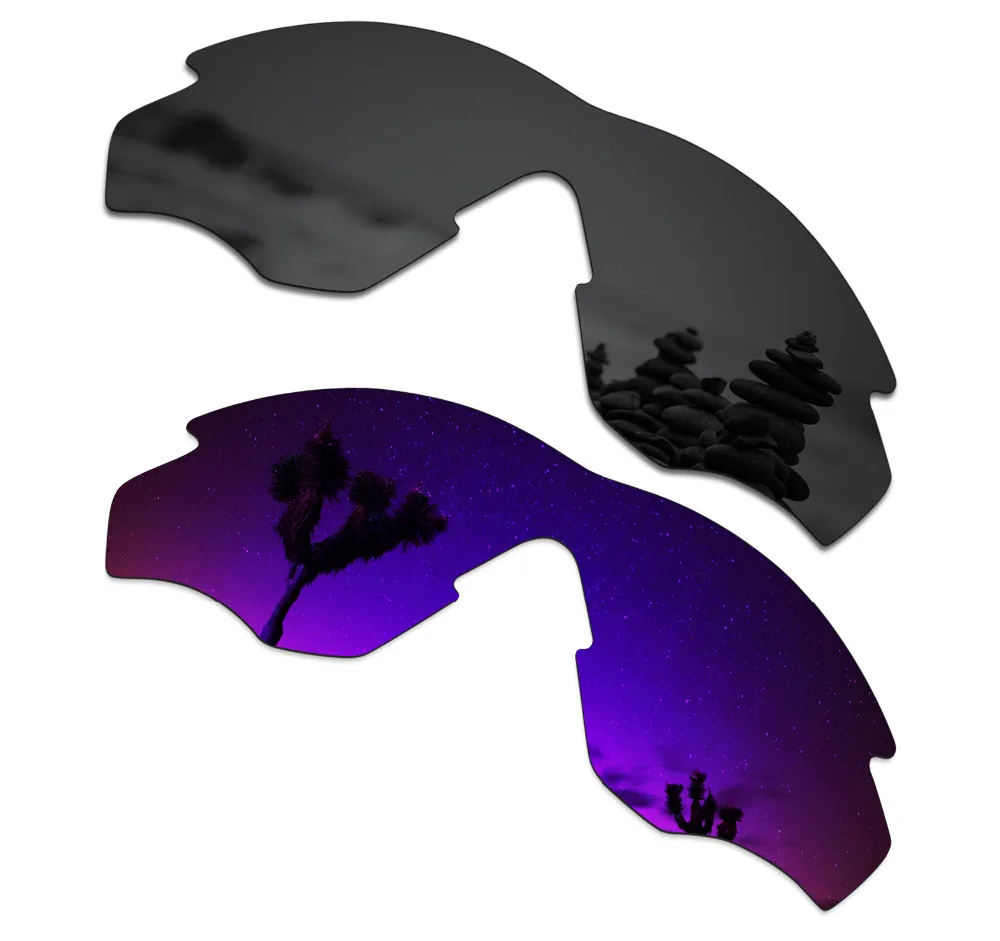 

SmartVLT 2 Pieces Polarized Sunglasses Replacement Lenses for Oakley M2 Stealth Black and Plasma Purple