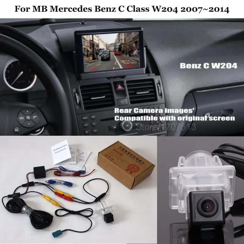 

Автомобильная камера заднего вида для MB Mercedes Benz C Class W204 2007 ~ 2014 - RCA и совместимый оригинальный экран