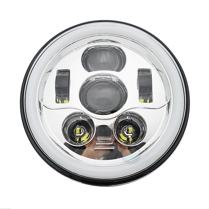 7 inch LED Headlight RGB Halo Ring Angel Eyes 7