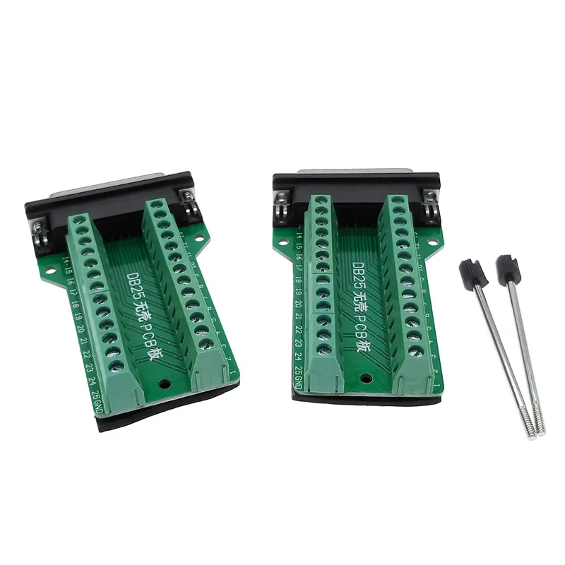 Db25 D-SUB 25pin terminal módulo de sinal pcb placa adaptador rs232 masculino conectores femininos