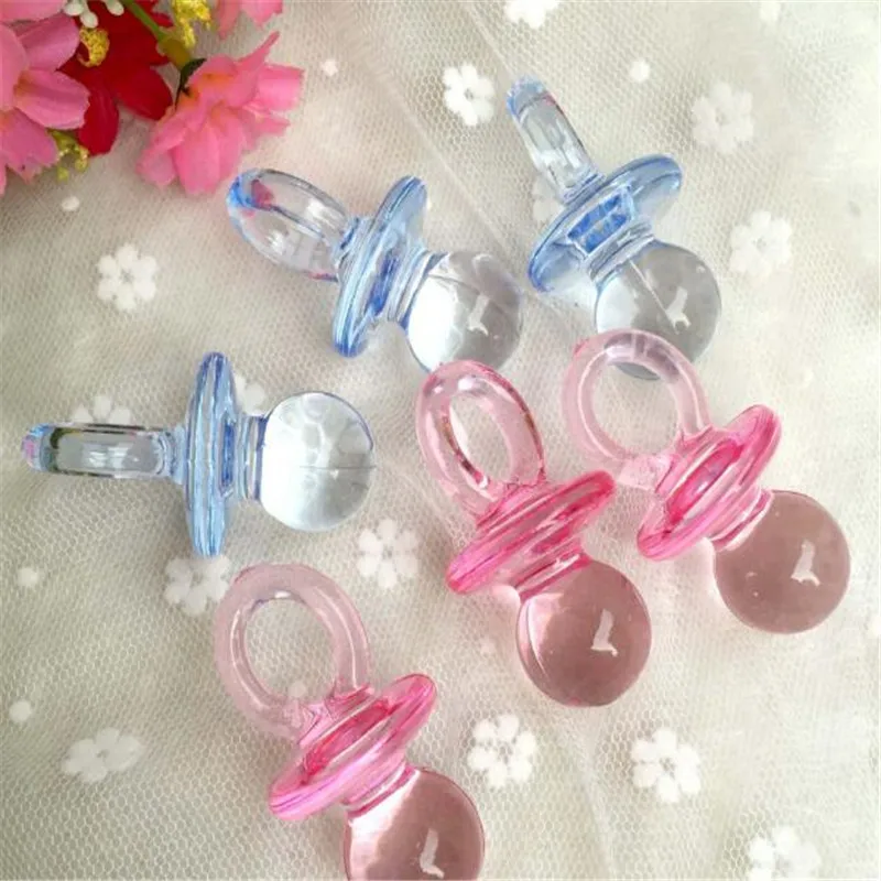30pcs Pink Blue Mini Plastic Pacifiers Nipple Baby Shower Favor Filler Nursery Christening Party Favor Decor Cake Decorations